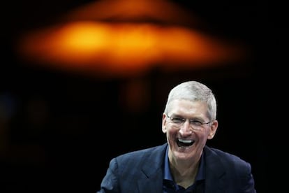 Tim Cook, durante una conferencia en California, el 27 de octubre de 2014.