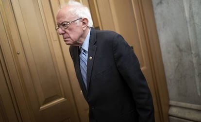 El senador Bernie Sanders, en el Congreso de EE UU, en marzo.