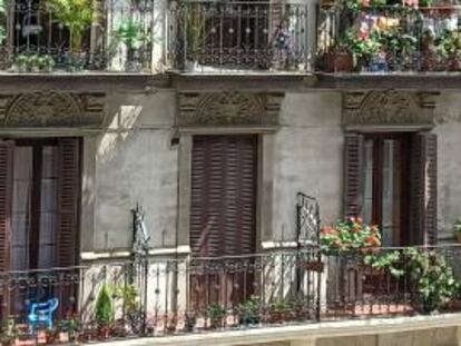 Balcones de un bloque de viviendas.