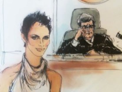 Dibujo de Halle Berry durante el juicio para trasladar a su hija a Francia.