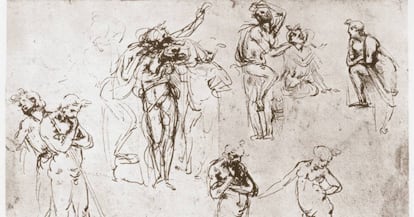 La adoraci&oacute;n de los magos, de Leonardo Da Vinci. 
 