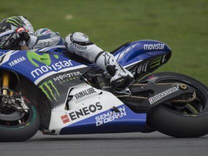 Jorge Lorenzo, en los entrenamientos del GP de Gran Breta&ntilde;a.  