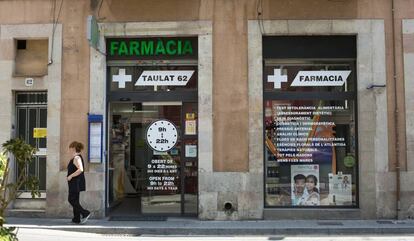 Una farmacia localizada en el barrio de Poble Nou de Barcelona.