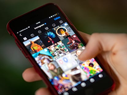 Aplicación de Instagram en un teléfono inteligente.
