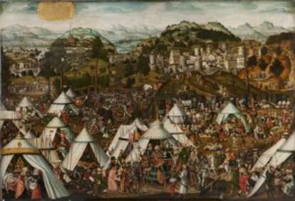 Mathis Gerung. 'El campamento de Holofernes', 1538.