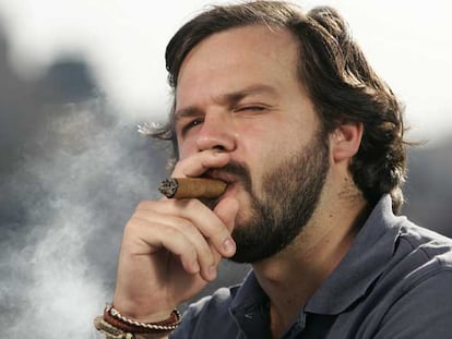 Nacho Uriarte, fotografiado el pasado martes en la terraza de la sede del Partido Popular, en la calle Génova, de Madrid.