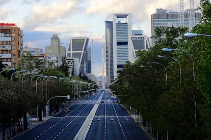 El paseo de la Castellana de Madrid, en una imagen tomada el mes de abril.