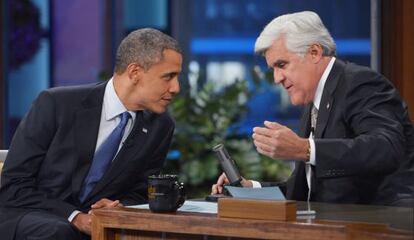 Un momento de la entrevista entre Barack Obama y Jay Leno.