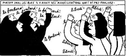 Viñeta del cómic <i>Persepolis, </i>de Marjane Satrapi.