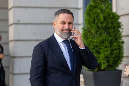El líder de Vox, Santiago Abascal, en el Congreso el martes pasado.