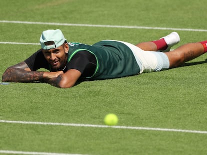 Nick Kyrgios, durante un entrenamiento en las instalaciones de Wimbledon.