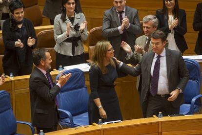 Los diputados del PP tras la aprobación de los presupuestos