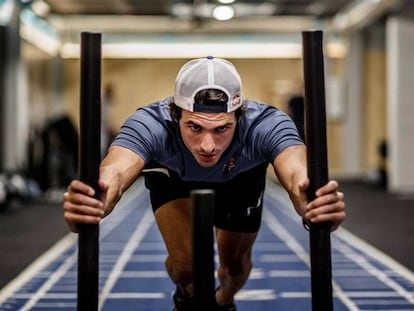 Carlos Sainz, durante un entrenamiento.