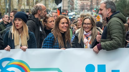 Itziar Ituño participó en la manifestación de Bilbao, convocada por Sare, la organización de apoyo a los presos de ETA, el 13 de enero de 2024.