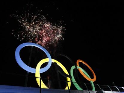 Inaugura&ccedil;&atilde;o dos aros ol&iacute;mpicos no Parque Madureira, em 20 de maio. 