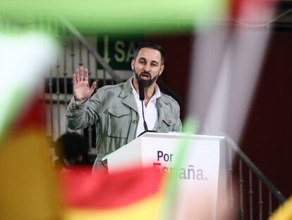 Santiago Abascal en la presentación de candidatos de Vox a las próximas elecciones generales.