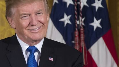 Donald Trump durante un discurso en la Casa Blanca.