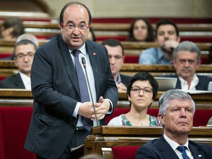 El líder del PSC, Miquel Iceta, al Parlament.