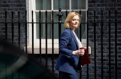 La ministra de Exteriores, Liz Truss, el pasado martes en Downing Street.