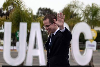 El candidato Ricardo Anaya, antes del debate.