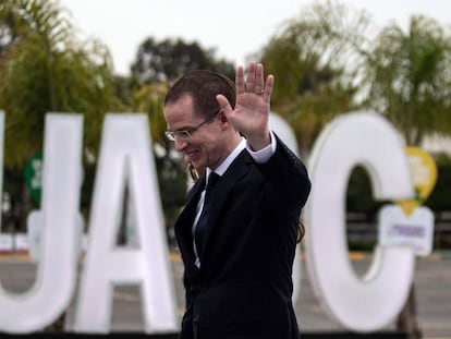 El candidato Ricardo Anaya, antes del debate.