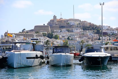 Yachts in the port of Ibiza, in August 2023.