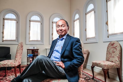 Francis Fukuyama, en un momento de la entrevista en la Fundación Rafael del Pino. 