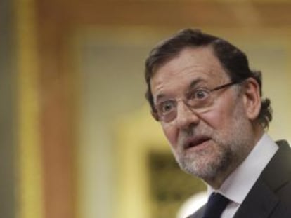 Spain&#039;s Prime Minister Mariano Rajoy speaks in Congress on Wednesday.