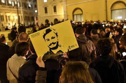 Una manifestación de Amnistía Internacional en Roma el 25 de enero 2017 por Giulio Regeni, asesinado en El Cairo.