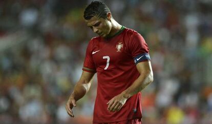 Cristiano Ronaldo, en el partido de ayer ante Holanda.