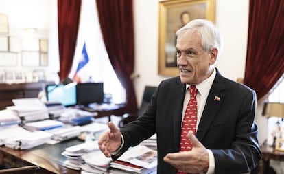 El presidente de Chile, Sebastián Piñera, durante la entrevista el pasado jueves en La Moneda.