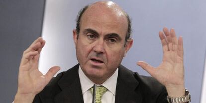 El ministro de Economía, Luis de Guindos, en La Moncloa.