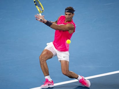 Rafa Nadal durante su partido del Open de Australia contra Dominic Thiem el pasado 29 de enero. 