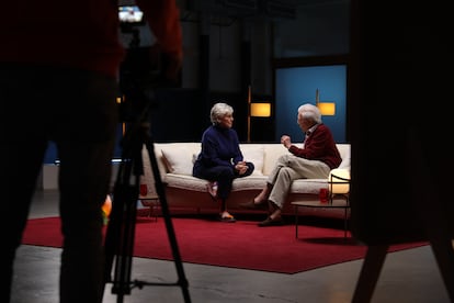 Milá y Vargas Llosa, durante la entrevista.