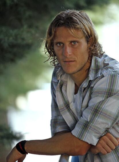 Forlán, en la ciudad deportiva del Atlético.