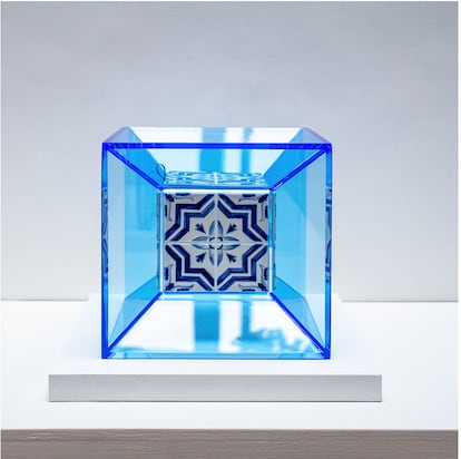 El router forrado de azulejos que Ignasi creó con la colaboración del ceramista estadounidense Jack Wooley.