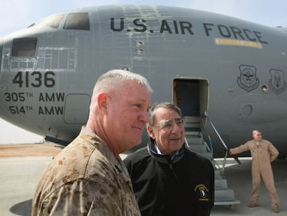 El Secretario de Defensa Leon Panetta durante su &uacute;ltima visita a Afganist&aacute;n.