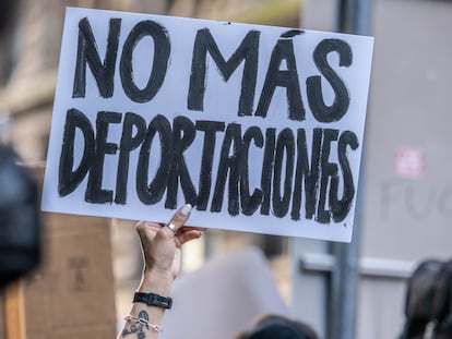 Cartel en la protesta de Nueva York.