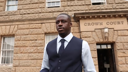 Benjamin Mendy a su salida del juzgado de Chester el pasado agosto.