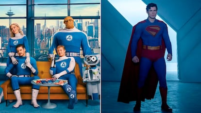 Afbeeldingen uit 'Fantastic Four' (links) en 'Superman'.