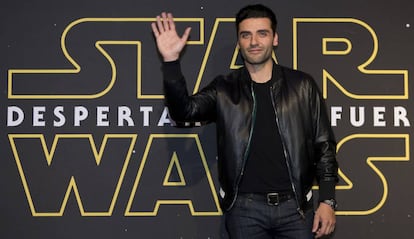 Oscar Isaac no lançamento do filme na cidade do México.