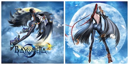 Promotional images for 'Bayonetta'.
