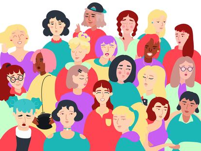 Group of Women Flat Vector Illustration