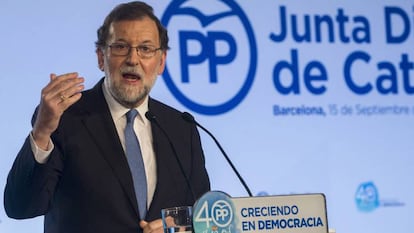 El presidente del Gobierno, Mariano Rajoy, preside la Junta Directiva del PP de Cataluña.