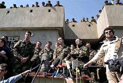 Miembros de las Fuerzas Especiales de EE UU, durante una rueda de prensa en el Kurdistán iraquí.