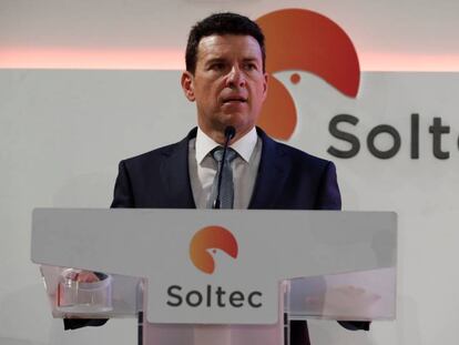 Raúl Morales, consejero delegado de Soltec, durante la salida a Bolsa de la empresa el pasado 28 de octubre.