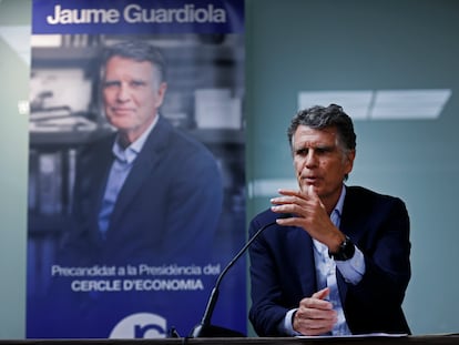 Jaume Guardiola presenta este martes en Barcelona las líneas generales de su candidatura para liderar el Círculo de Economía de Barcelona.