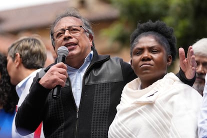Gustavo Petro y Francia Márquez durante un mitin en Bogotá, Colombia, el 7 de junio de 2023.