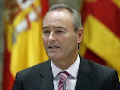 El president Alberto Fabra durante una intervención. EFE/Archivo