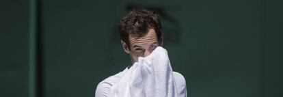 Andy Murray, durante un entrenamiento en Wimbledon.